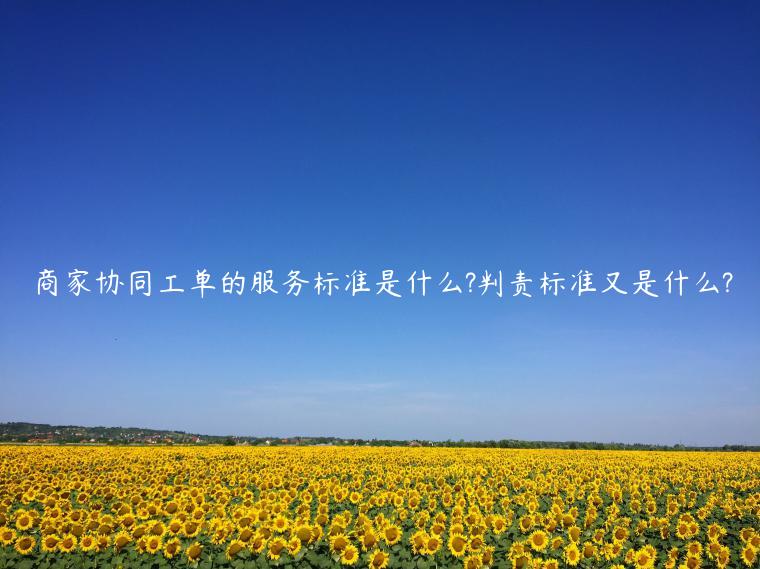 商家協(xié)同工單的服務(wù)標(biāo)準(zhǔn)是什么?判責(zé)標(biāo)準(zhǔn)又是什么?